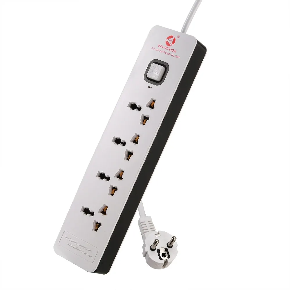 2m 4ways strip EU plug power strip Outlet Universal socket extender