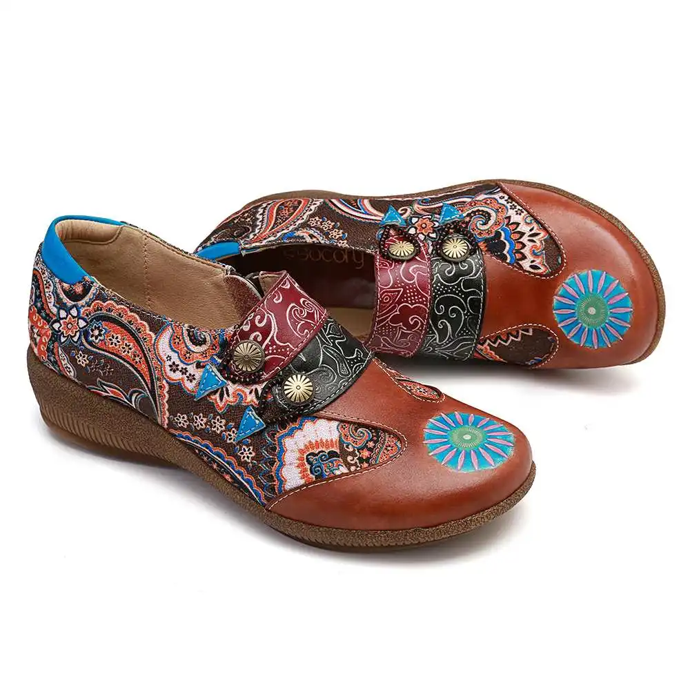 SOCOFY/очень удобные туфли на плоской подошве из натуральной кожи на молнии в стиле ретро; женская обувь; элегантная женская обувь