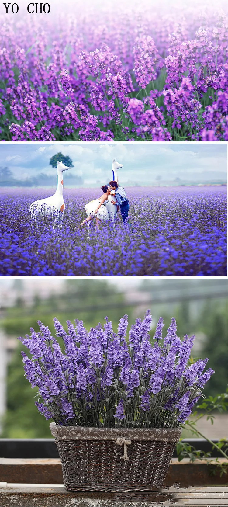 Искусственное фиолетовое цветочное растение, Букет Лаванды, домашняя садовая ваза-корзина, украшение, красивое зерно, Ванильные цветы