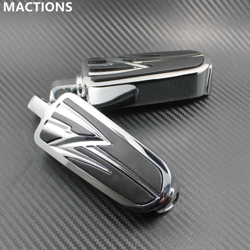 

Chrome & Black Motorcycle Foot Rest Pegs for Harley Low Rider Glide Road King Glide Street Glide CHR K Cruiser Chopper