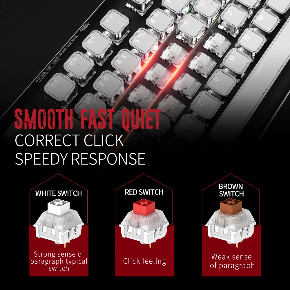 Механическая клавиатура HEXGEARS GK735Pro игровая Kailh BOX с переключателем 104 клавиш