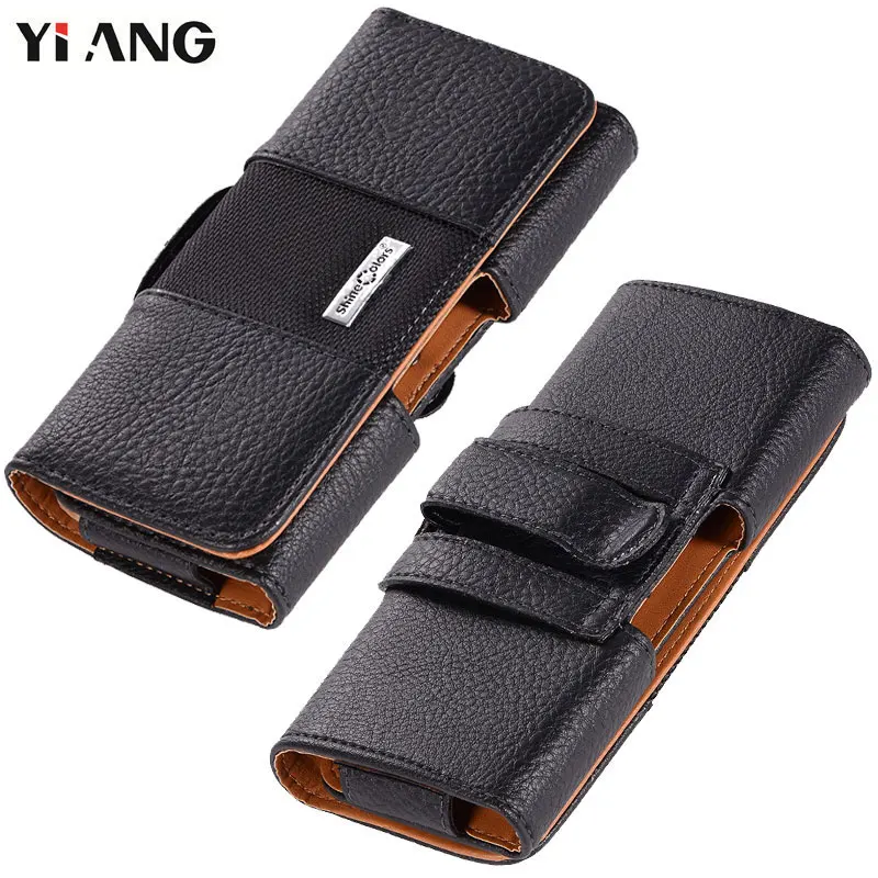 

YIANG Small Brand Waist Pack Bags Men's PU Leather Litchi Pattern Retro Mobile Phone Bags Belt Clip Pouch Male Waist Fanny Pack