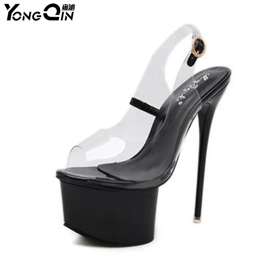 

Sexy clear sandals pumps women summer sandals sexy high heel transparent shoes women heels crystal sandals women wedding shoes
