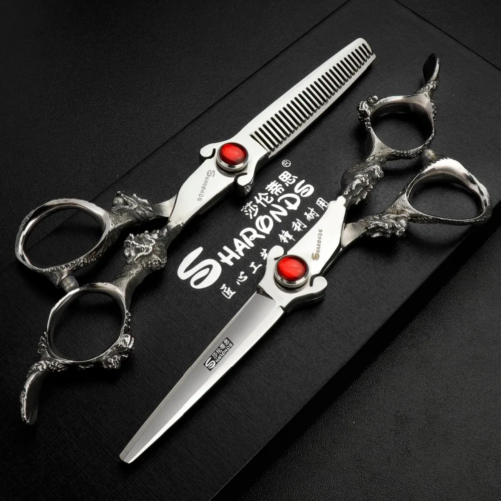 

6 inch stainless steel scissors set Professional hairdressing Tool Barber Shears Cutting Thinning scissors Styling Tool