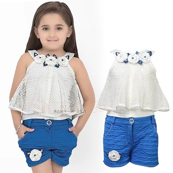 

freeshipping!newest!2016 Vestidos Baby Girls Summer Set Cloth Set Girls flower Clothing Suit Children Clothing Set 5set/lot