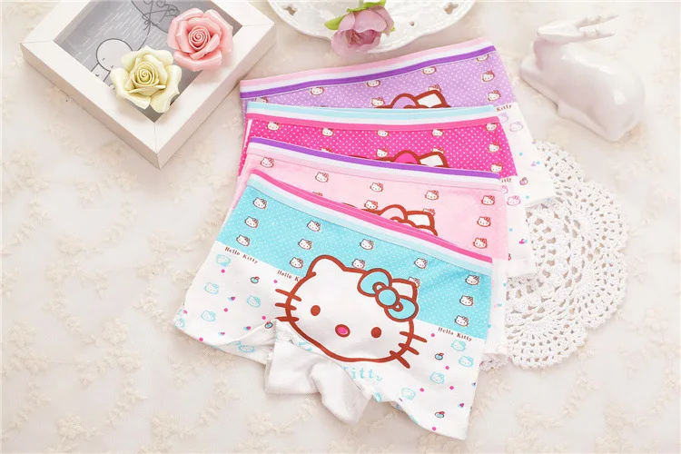 10 шт./лот/партия, новые модные хлопковые трусики с рисунком hello kitty для маленьких девочек, шорты для детей, Короткие трусы, Детские трусы, От 2 до 10 лет