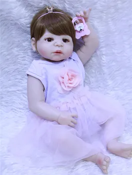 

55cm Full Body Silicone Reborn Baby Doll Toys Lifelike bebe reborn girl Princess Doll Child Birthday Christmas Gift bonecas