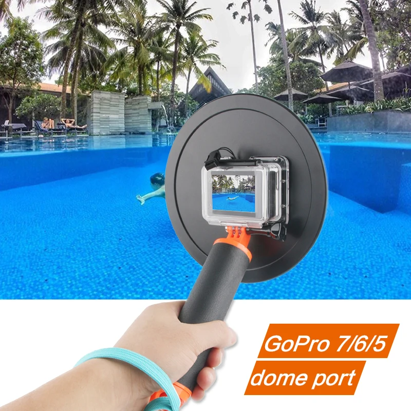 Купол для дайвинга 6 дюймов камеры GoPro Hero 4 3 + черный серебристый с водонепроницаемой крышкой купол