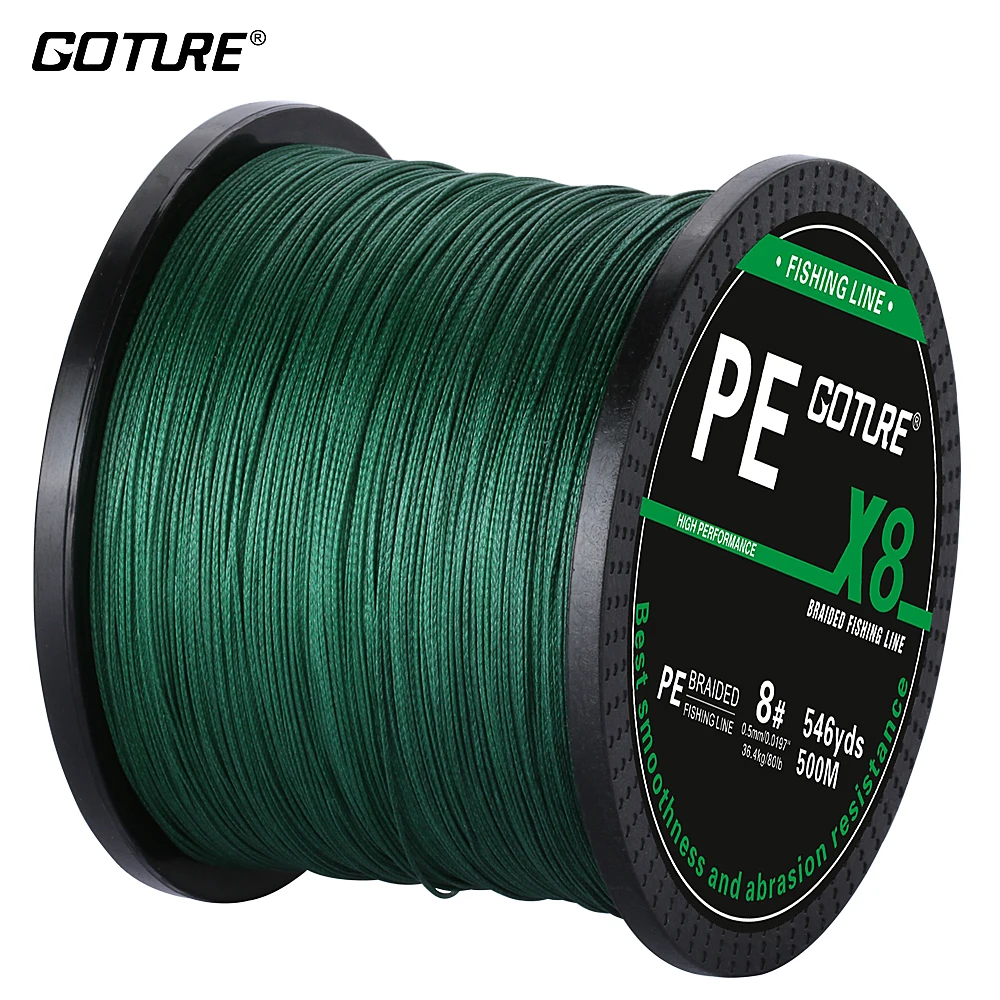 Goture مضفر خيط صنارة الصيد 500 m 8 السواحل سوبر قوية PE خط المتعددة الشعيرات 16lb 20lb 50lb 80lb جديلة ل الصيد الحبل