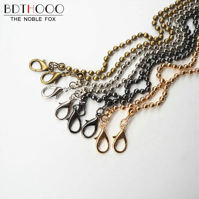 BDTHOOO 10pcs/lot 120cm DIY Replacement Metal Chain Buckle Handle for Handbag Bag Shoulder Strap Silver Bag Accessories Hardware