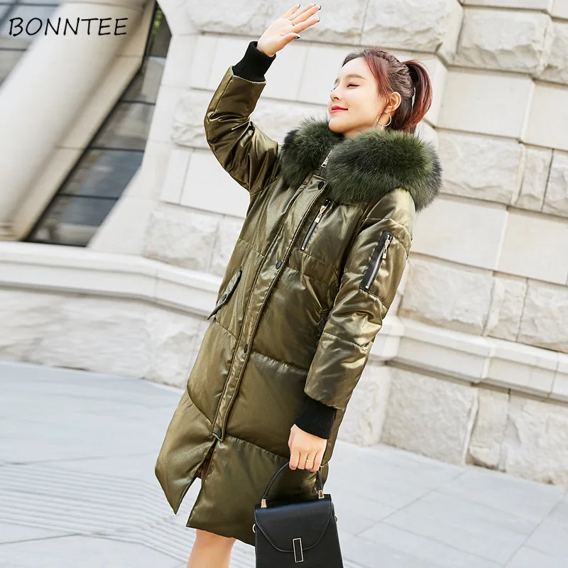 Manteaux Chaud D'hiver Black Doux Poches Parkas À Dames Épaissir Loisirs Capuchon Outwear Élégant Haute blue Manches Femmes green Qualité Pleine nqRzP