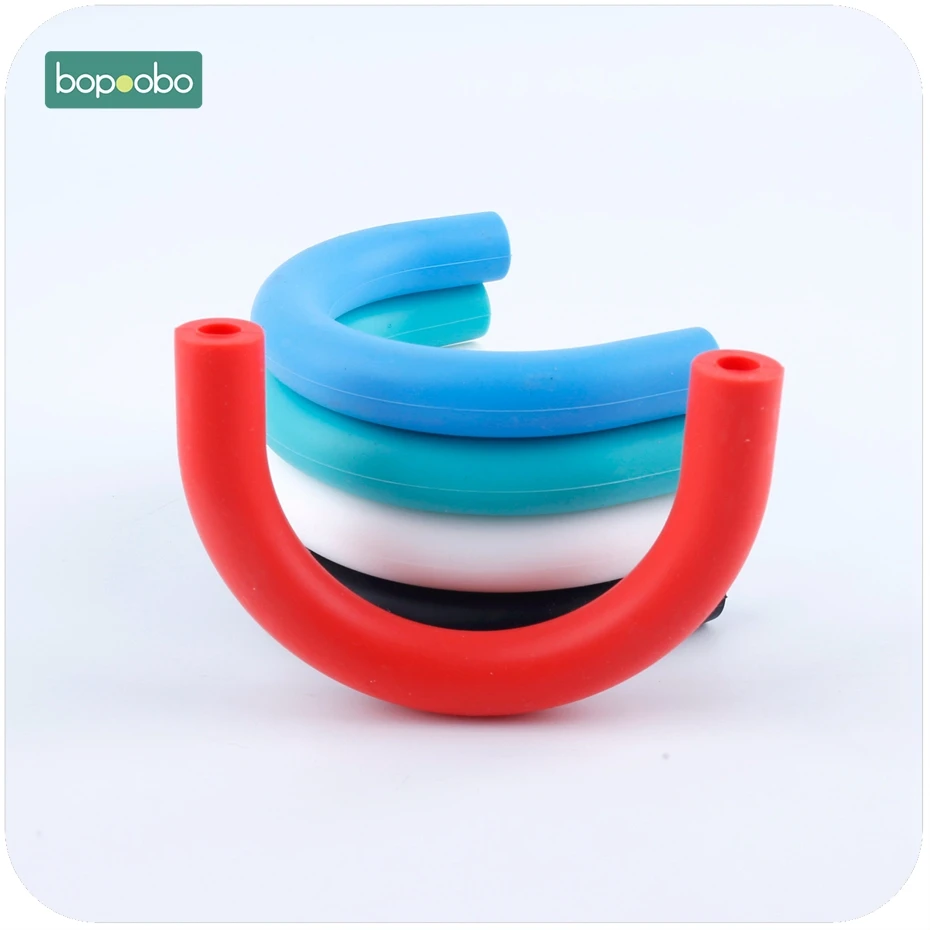 

Bopoobo Baby Toys 5pc Can Chew Materials Stretchy Circle Half Ring Silicone Teether Neutral Gift Teething Jewelry Rattle