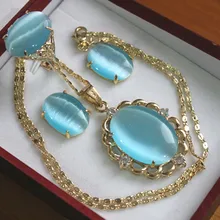 Благородное 13*18 мм GP небо кольцо с лазуритом(#6,7, 8,9) серьги и модные подвески, ювелирные изделия set004