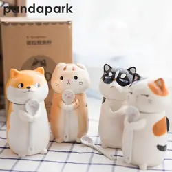 Pandapark милый креативный мультфильм кофейная кружка керамическая сувенирная кружка с ложкой офис Молоко Кофе стакан завтрак кружка PPX015