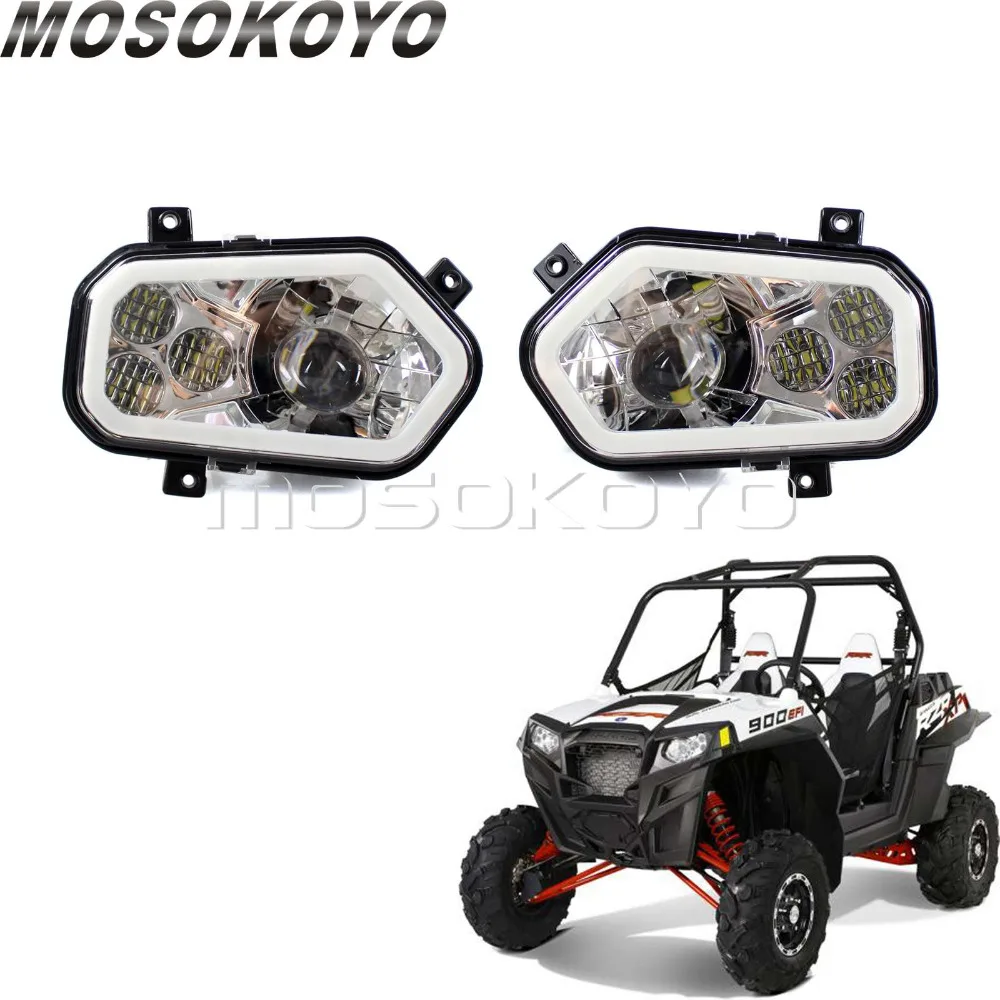 

2PCS LED headlight UTV ATV Daytime Running Light Driving Lamp Angle Eye Front Lamp for Polaris Ranger RZR 800 900 2011-2014