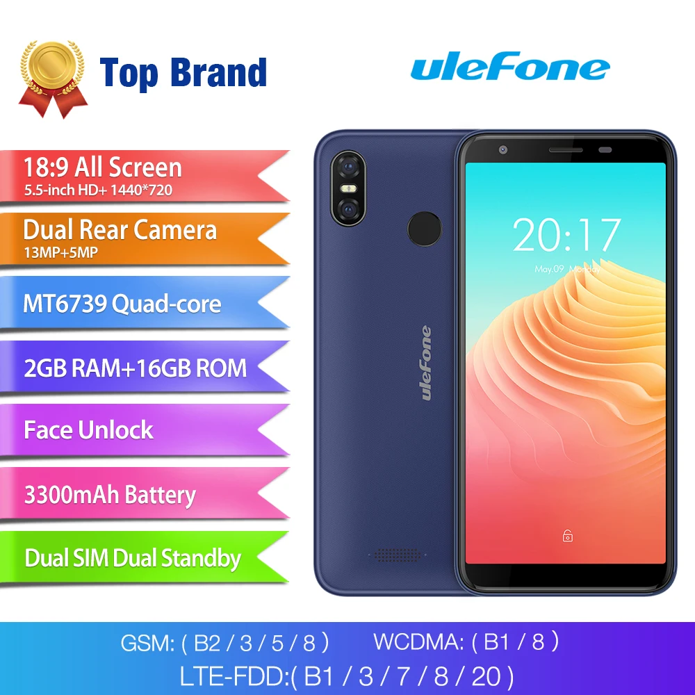Ulefone S9 Pro 5 &quot18:9 мобильный телефон Android 8 1 MTK6739 четырехъядерный 2 ГБ + 16 Гб 13 МП Мп