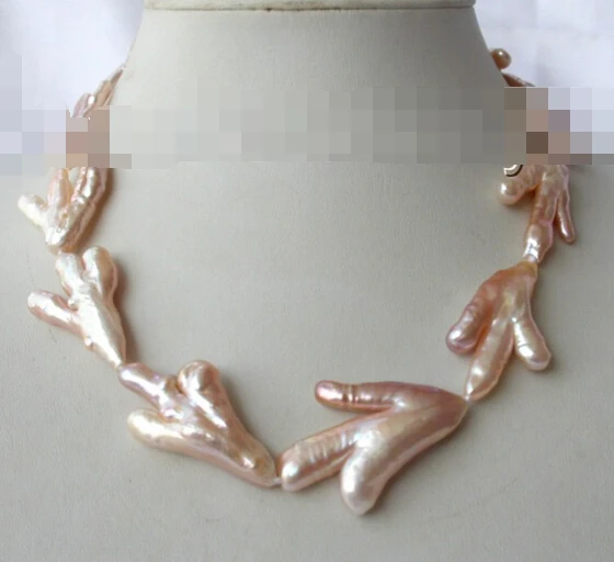 

FREE SHIPPING>>>@@ > N2641 stunning big baroque pink freshwater cultured pearl necklace