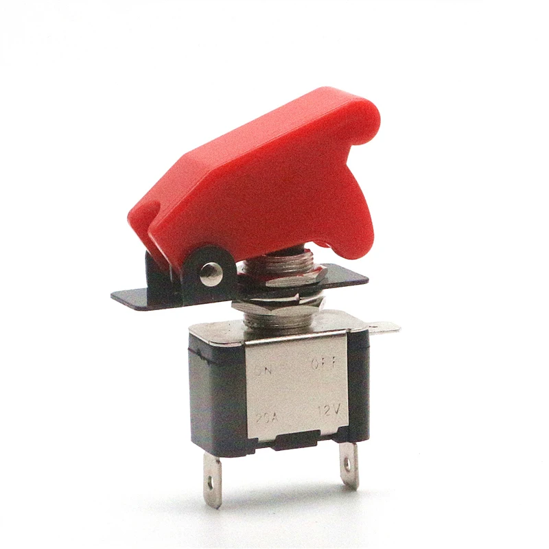 

Toggle Switch with Red safety cover/ 12V 20A/ motor modification switch with white LED lighter