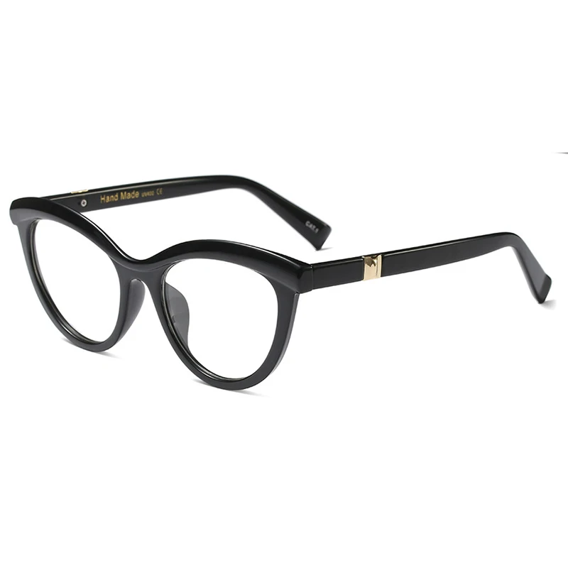 QIFENG, оправа для очков, женские очки по рецепту, компьютерная оптическая оправа для очков в стиле кошачьи глаза, женские прозрачные линзы QF111 - Цвет оправы: QF111-C1