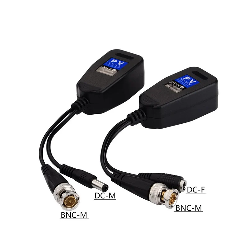 5Pair/lot 1CH Passive Video Balun RJ45 Communication Converter Transceiver Supply Power For High Definition CVI/TVI/AHD Cameras