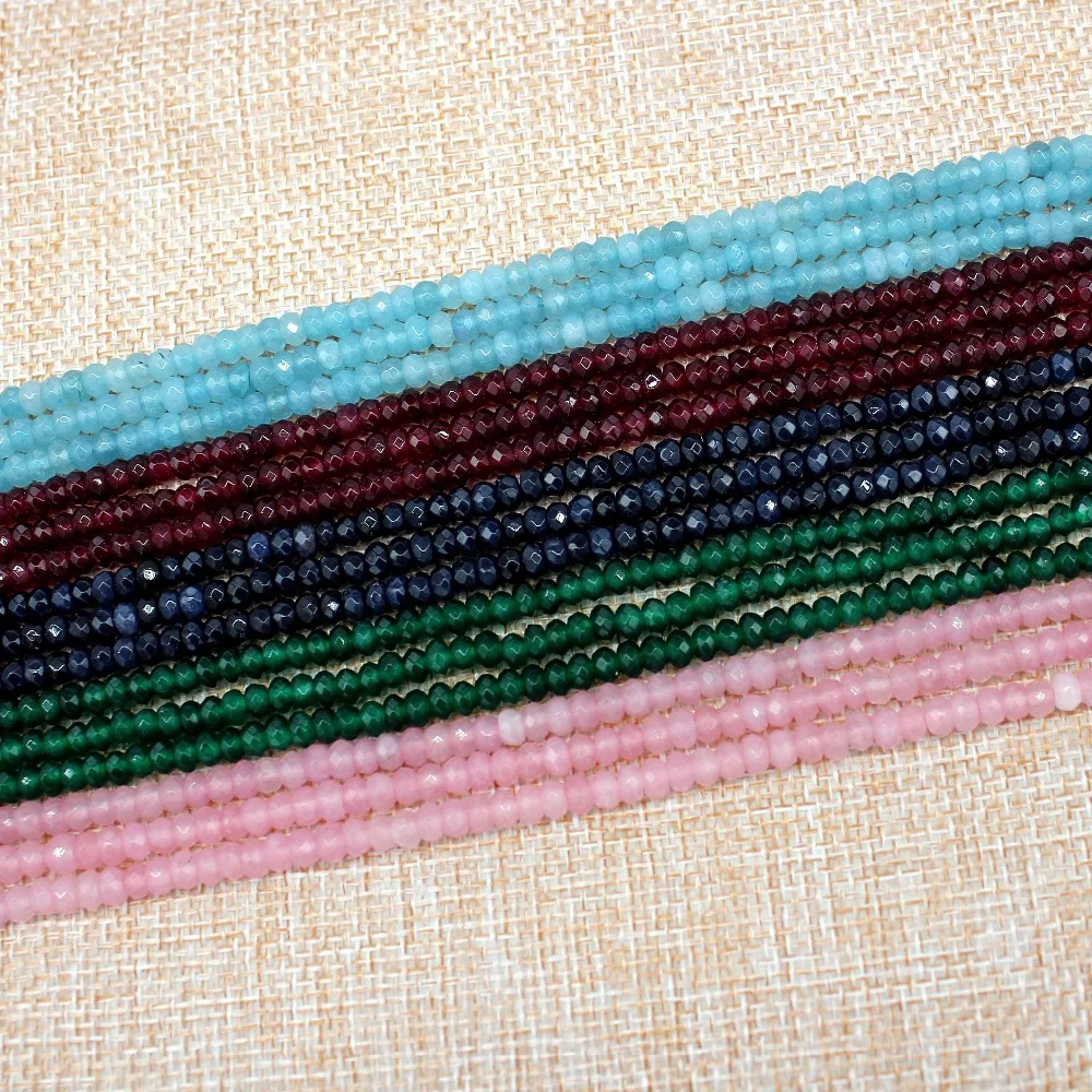 Free Shipping 2*4mm Pretty Faceted Rondelle Shape 10 Color Jades Loose Beads Strand 15&quot DIY Creative Jewellery Making | Украшения и