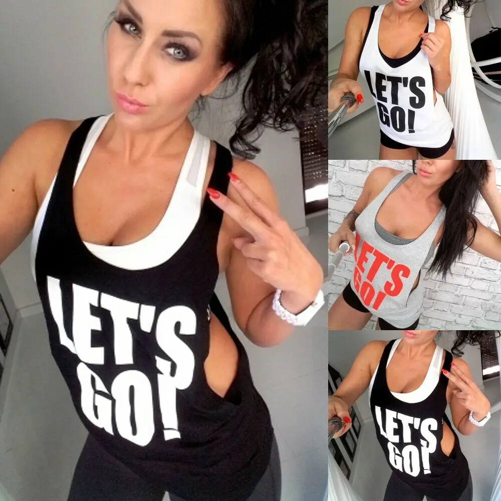 

1PC Women Fitness Tank Top Running Vest Ladies Casual Gym Sleeveless Sports Shirt Summer Clothes