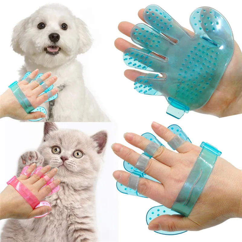 New 2 pcs Pet Brush Glove Pet Cat Dog Grooming Shower Bath Massage