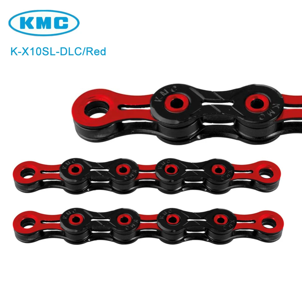 Original Kmc X10sldlc 10 Speed Black/red For Trekking 116 Links Super
