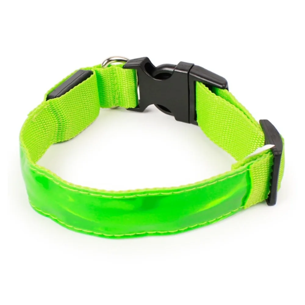 

LED Glow Collar 3 Sizes Dog Puppy Pet Tag Flashing Light Leash Battery Nylon PVC Soft Luminous Dog Collar Solid Color
