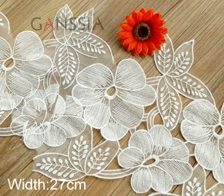

1yrd/lot Size:27cm Newest flower design lace for garment Cotton embroidered lace Scrapbooking accessories(ss-4703)