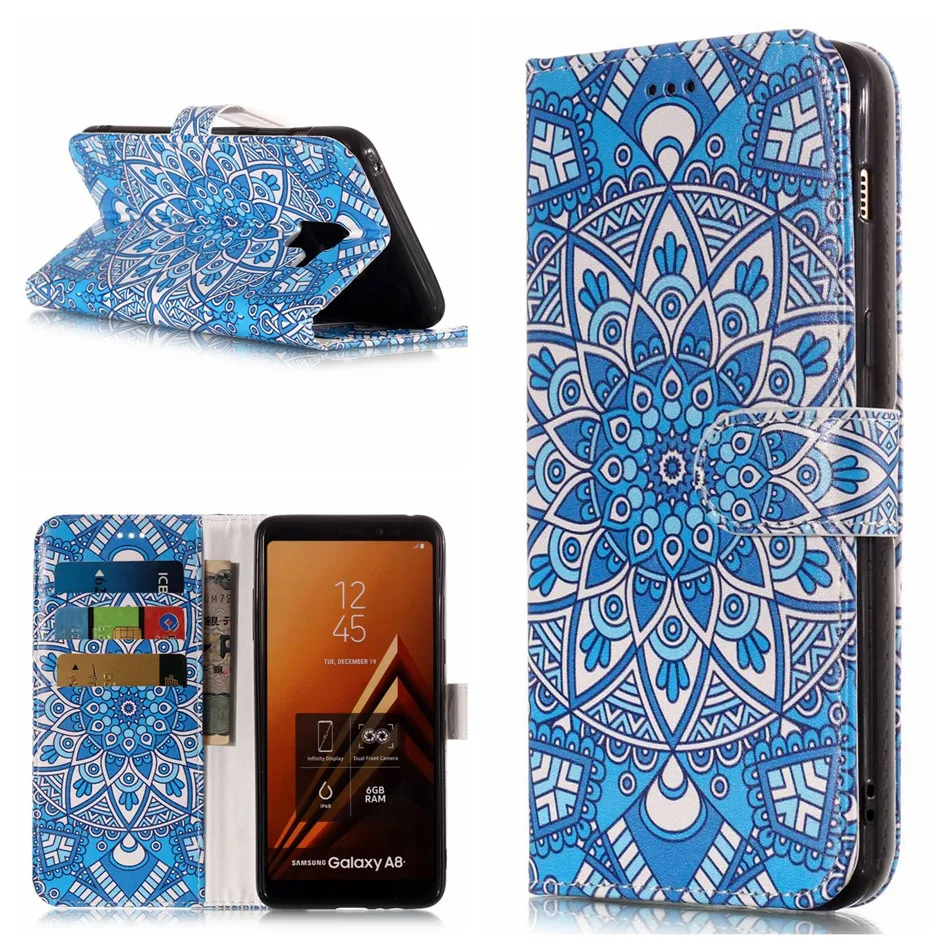 

Marble Totem Flower Flip Case For Fundas Samsung Galaxy Note 9 8 S9 S8 A8 Plus 2018 A5 A3 2017 S7 S6 EDGE Fundas Cover Bag DP01G