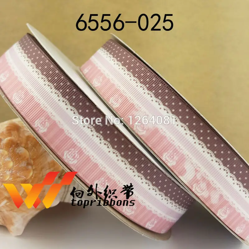 Free shipping 1" (25mm) sample gift ribbons Grosgrain printed ribbon