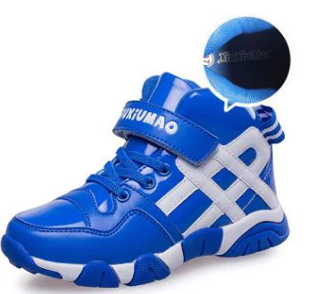 HZYEYO/Брендовая детская Баскетбольная обувь; кроссовки для мальчиков; спортивная обувь для девочек; размеры 28-39; T-20 - Цвет: Синий