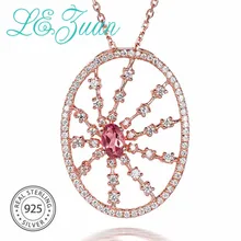 L& zuan 925 пробы серебро Цепочки и ожерелья с натуральным 0.42ct турмалиновая подвеска ювелирное изделие с красными камнями Стерлинговое серебро ювелирные изделия колье-чокер