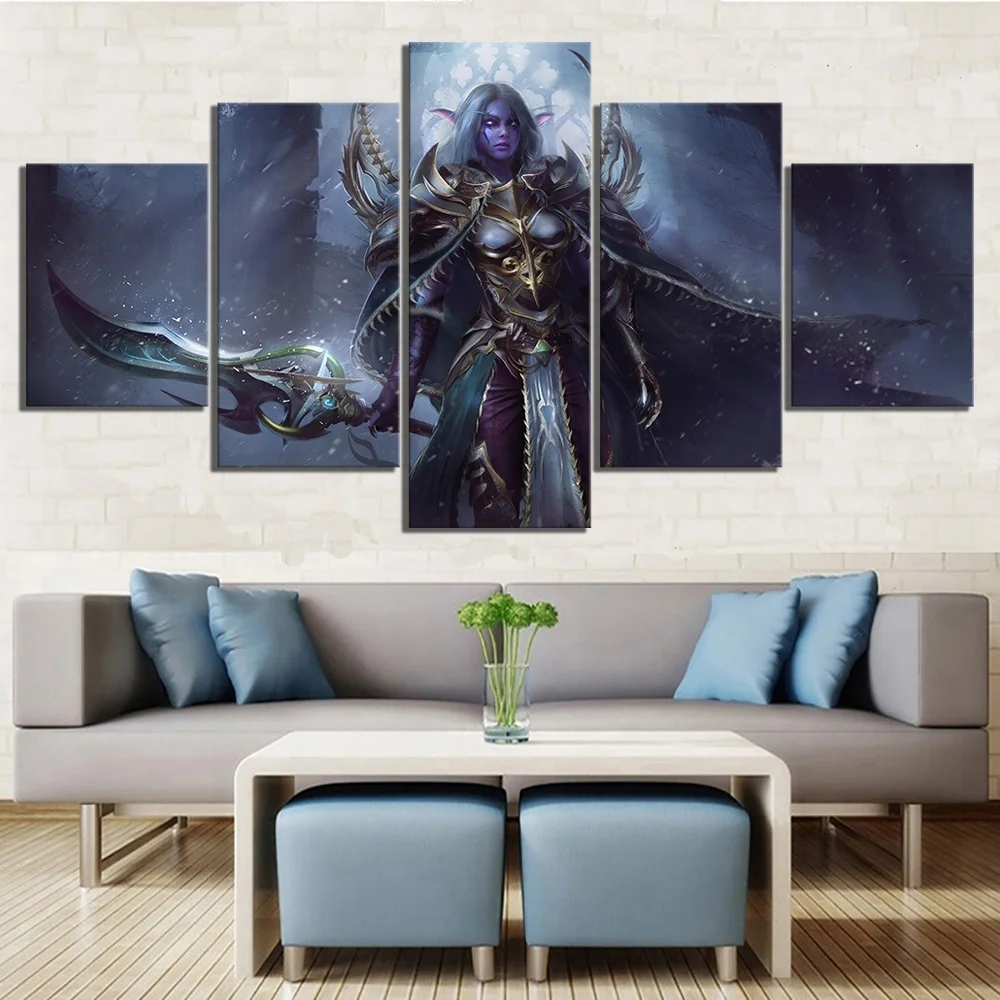 World War Battle DOTA Modern Game color Paintings Poster Wall Print color 5 Panel Home Decorations