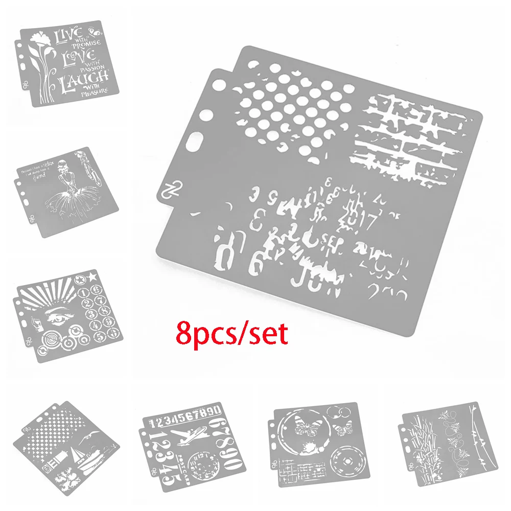 

8pcs/set DIY Craft Girls Layering Stencils For Walls Painting Scrapbooking Stamp Album Decor Embossing Paper Card Template