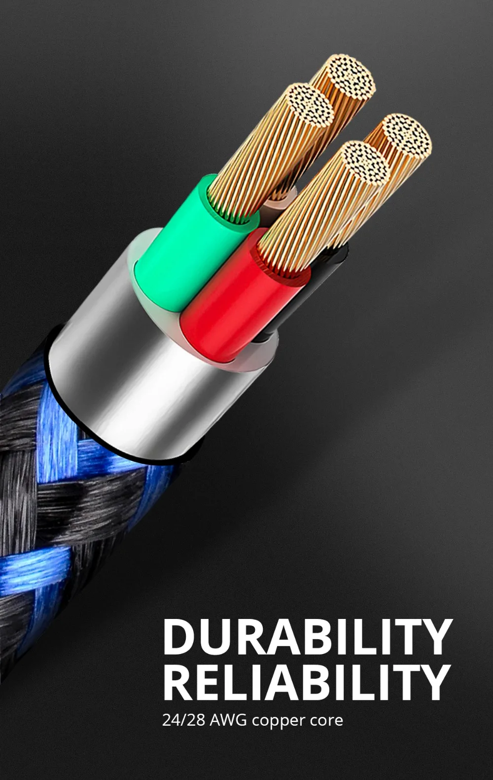 FONKEN Micro USB Магнитный кабель макс 2.4A провод для быстрой зарядки телефона магнит мини-usb кабель светодиодный кабель для синхронизации данных нейлоновый плетеный кабель