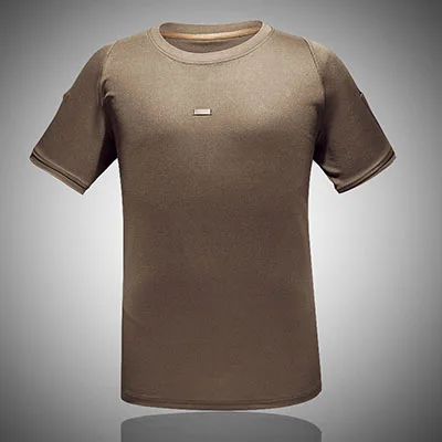 Бренд Mege открытый Sunmmer тактическая футболка с коротким рукавом быстросохнущая Военная с круглым вырезом дышащая Боевая армейская тренировочная футболка - Цвет: Brown
