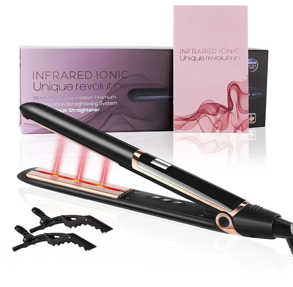 

CHJPRO Infrared Hair Straightener Flat Iron Ceramic MCH 60s Heat-up 450 Degrees Salon Straightening Iron Dual Voltage 110/220V