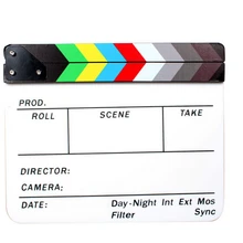 Профессиональные Красочные Clapperboard хлопушкой акрил Dry Erase режиссер ТВ фильм Плёнки действие Сланец хлопать ручной работы Cut Опора