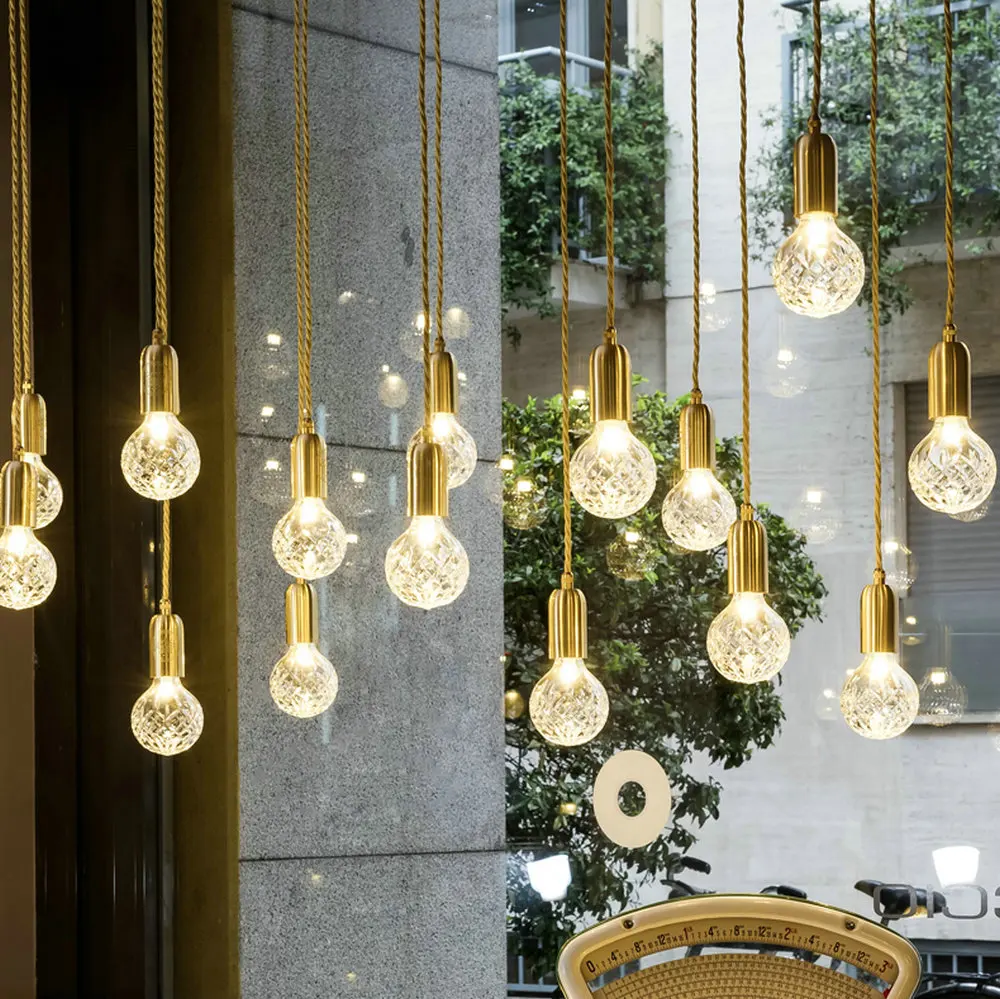 

Modern Glass G9 LED Pendant Lights Fixture Hanglamp Designer Loft Style Retro Kitchen Lamp Metal Industrial Lighting Bedroom Bar