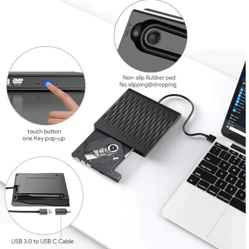 USB 3 0 DVD привод внешний CD/DVD RW горелка Писатель Plug & Play CD ROM плеер для ноутбука