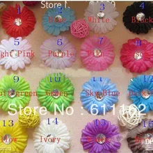 500 шт. 2 дюймов ребенок Кристалл цветок ромашка волос Лук клипа 2 ''девушка цветы герберы 2 inch Заколки для волос