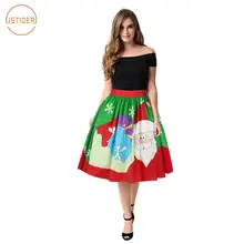 ISTider 3D Снежинка Санта Рождественский подарок печать женская Юбка До Колена Высокая талия юбка пачка saia midi Прямая
