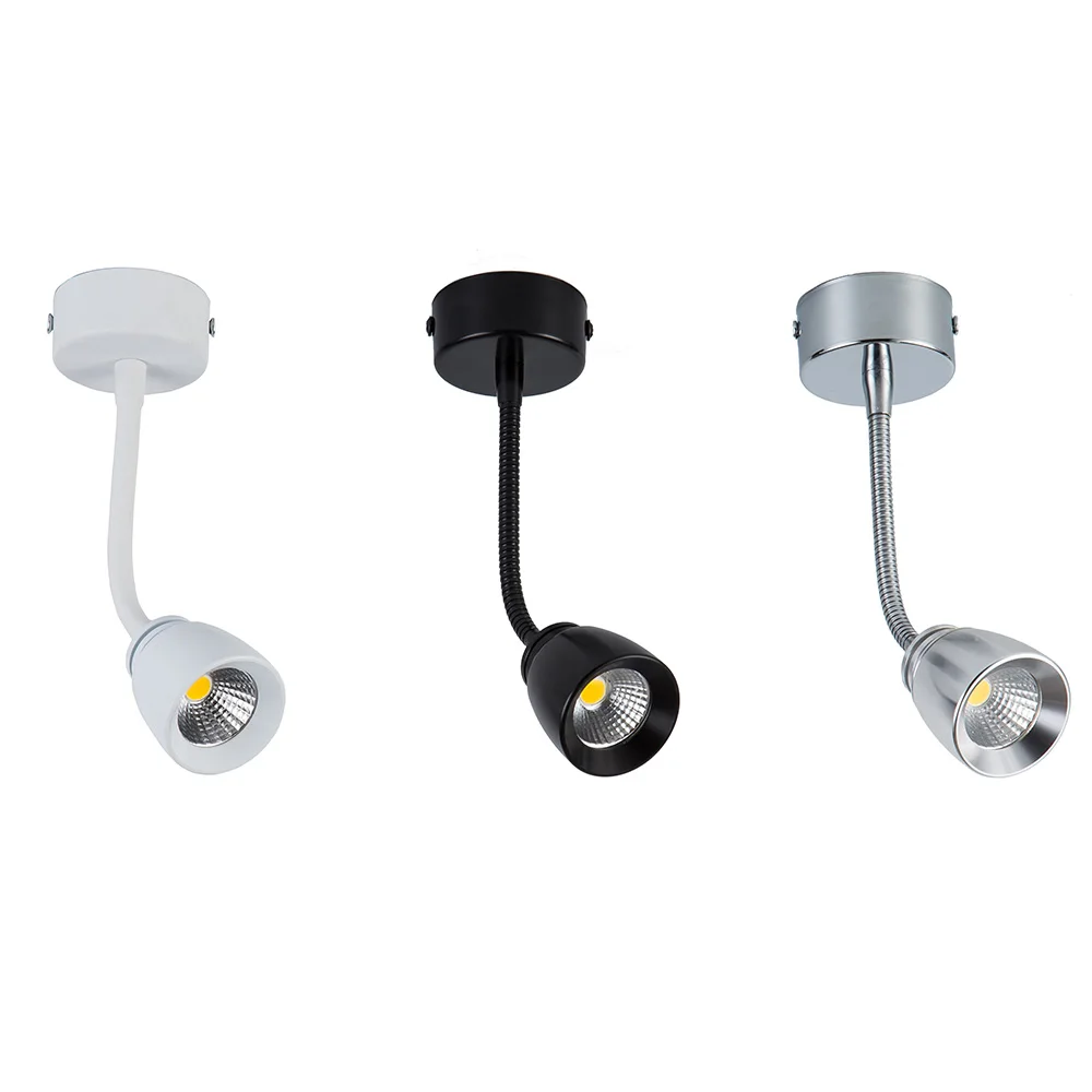 

Newest 3W led COB Ceiling Epistar LED ceiling lamp, Adjustable Twisted Flexible Metal Spot light Down LED COB Track light