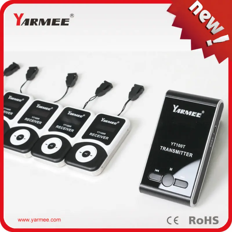 DHL Fast Shipping YARMEE Small Tour Guide System For 4 Transmitter and 65 Receivers With