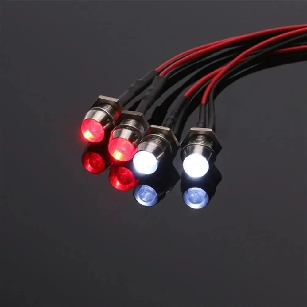 Красный 4 светодиодный фонарь комплект 2 Белый 2 красный для 1/10 1/8 Traxxas HSP Redcat RC4WD Tamiya Axial SCX10 D90 HPI RC автомобиль - Цвет: Красный
