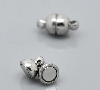 

DoreenBeads 1 Sets Silver Color Magnetic Clasps 12x6mm(4/8"x2/8")