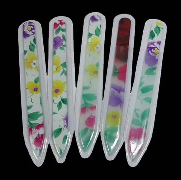 Glass Nail Files Flower Pattern For Professional Nail Art & Style 5000X/LOT FREE SHIPPINGin