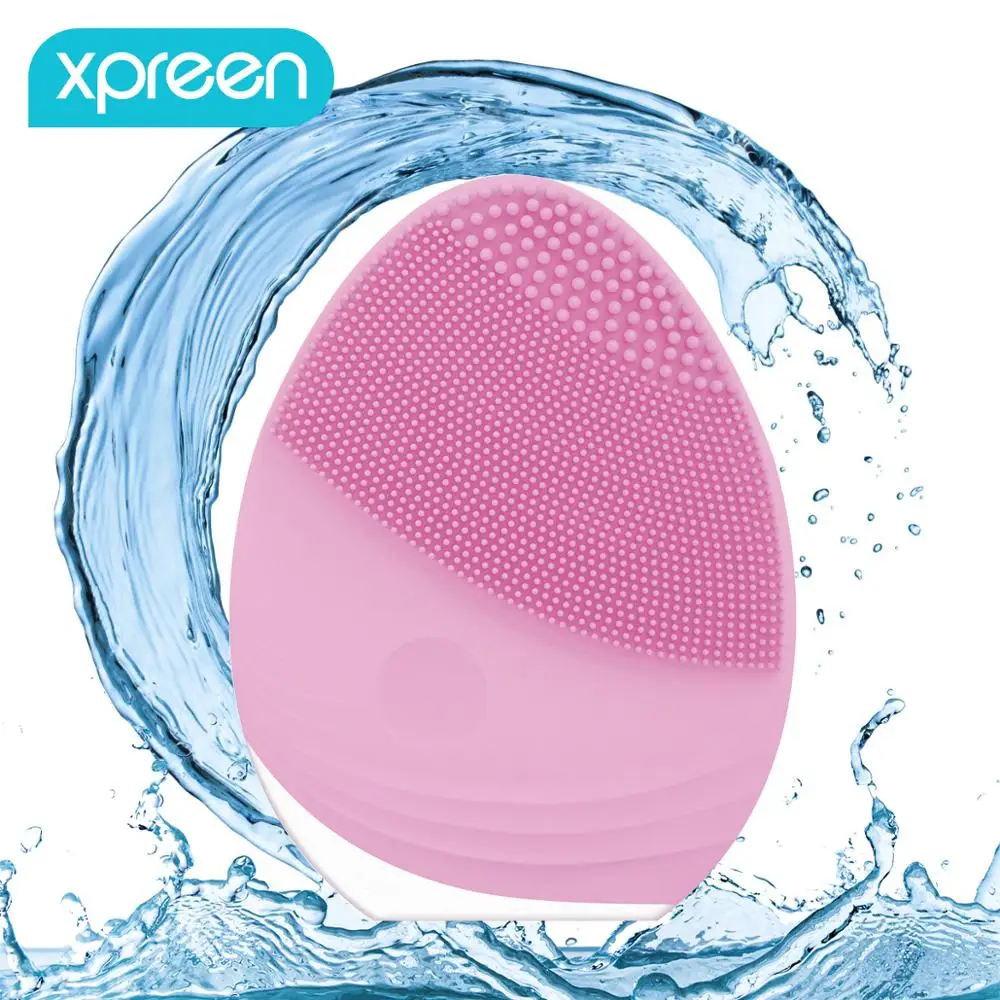 

Xpreen Electric Facial Cleansing Brush Silicone Sonic Vibration Mini Cleaner Deep Pore Cleaning Skin Massage Face Care Tools